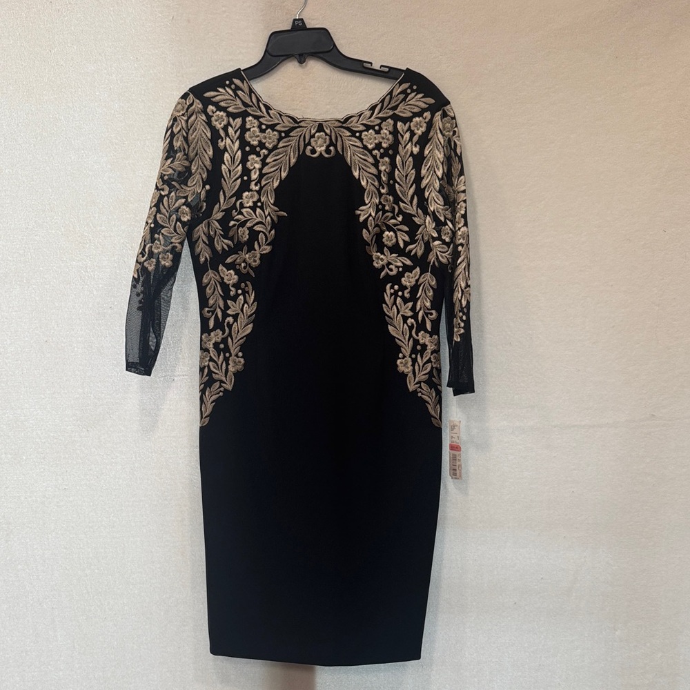 ANTONIO MELANI Black Dress with Gold Embroidery
